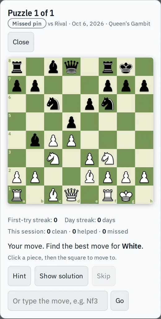 The same puzzle on a phone screen.